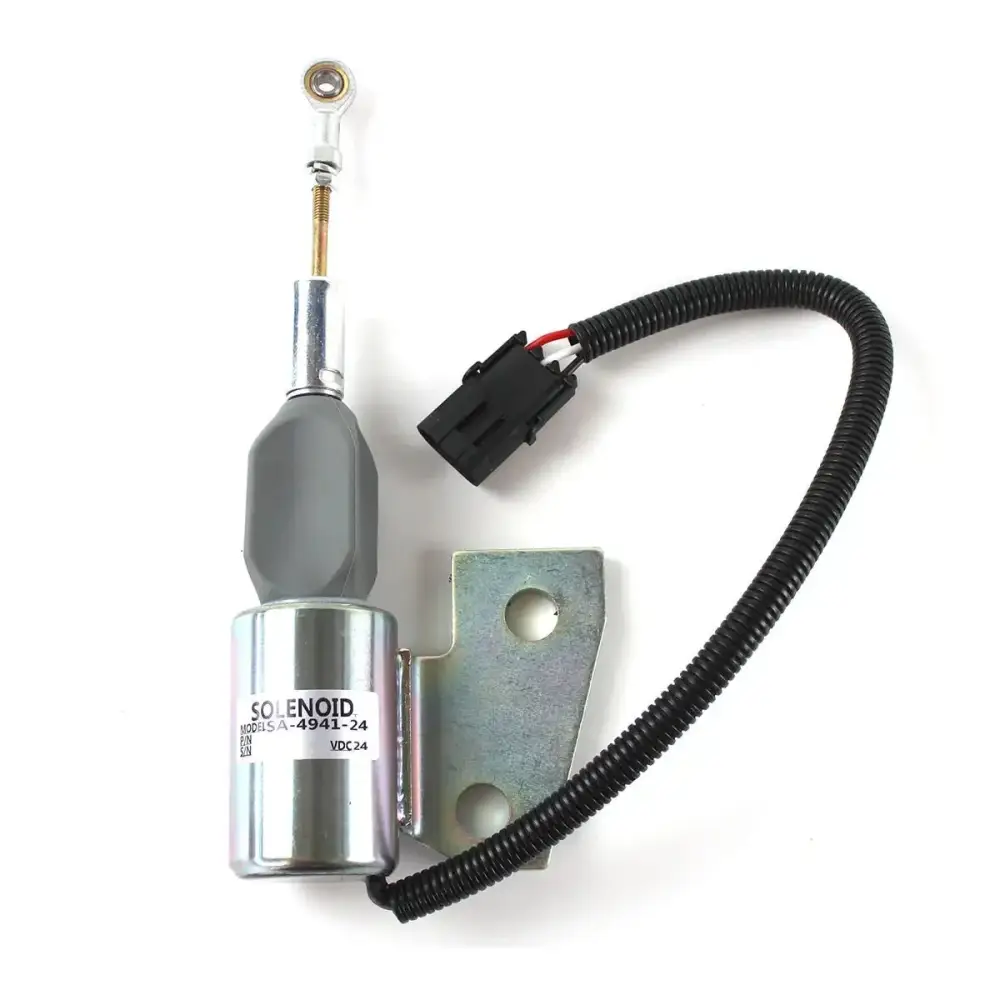 Stop Solenoid SA-4941-24 3991168 3964628 for Cummins 4BT Engine Hyundai R130 Excavator — фото 1