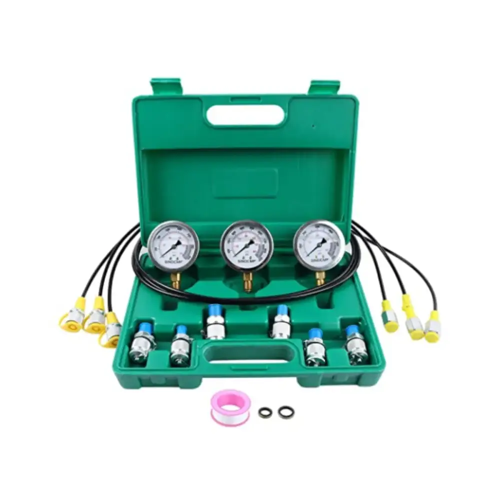 3 Pressure Gauge 6 Test Coupling 3 Test Hose 1 Storage Case Upgraded Version Hydraulic Pressure Gauge Kit — фото 1