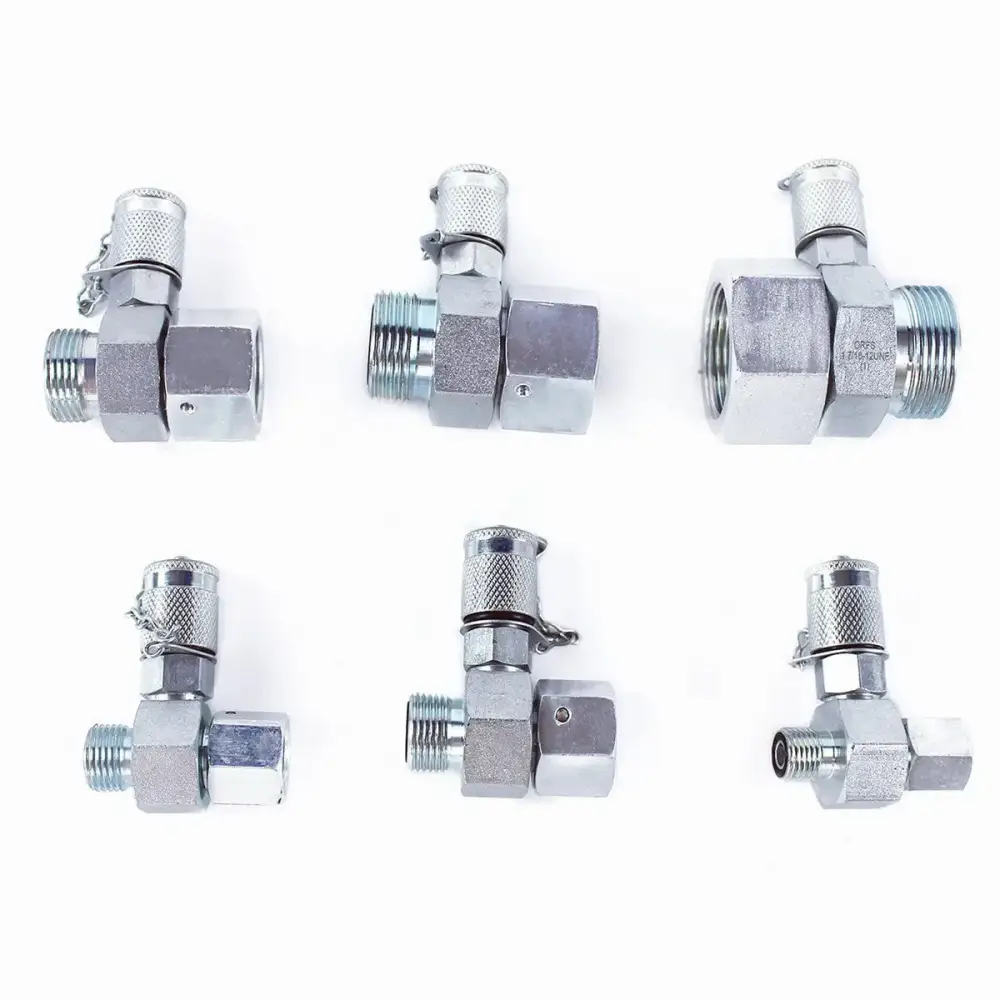 6PCS ORFS Hydraulic Swivel Run Tees, Test Coupling Set Tee Connector for Excavator — фото 1