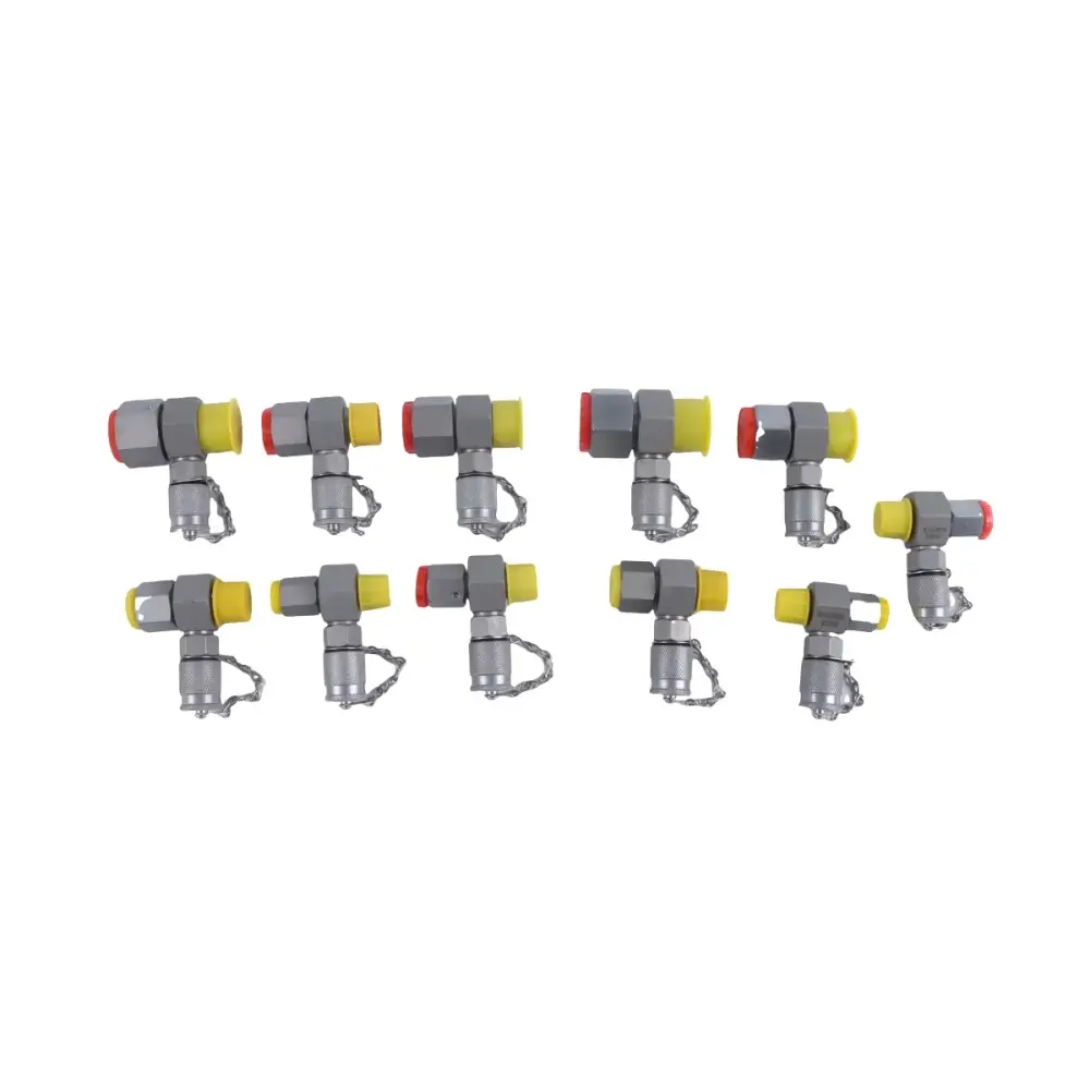 Hydraulic Swivel Run Tees 11-Pack Connector Tester Coupling Set for Repair Excavator Construction Machinery Hydraulic System — фото 1